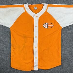 Signal Sport Jersey Mens Size L Orange Tennessee Button Up Baseball Shirt Team